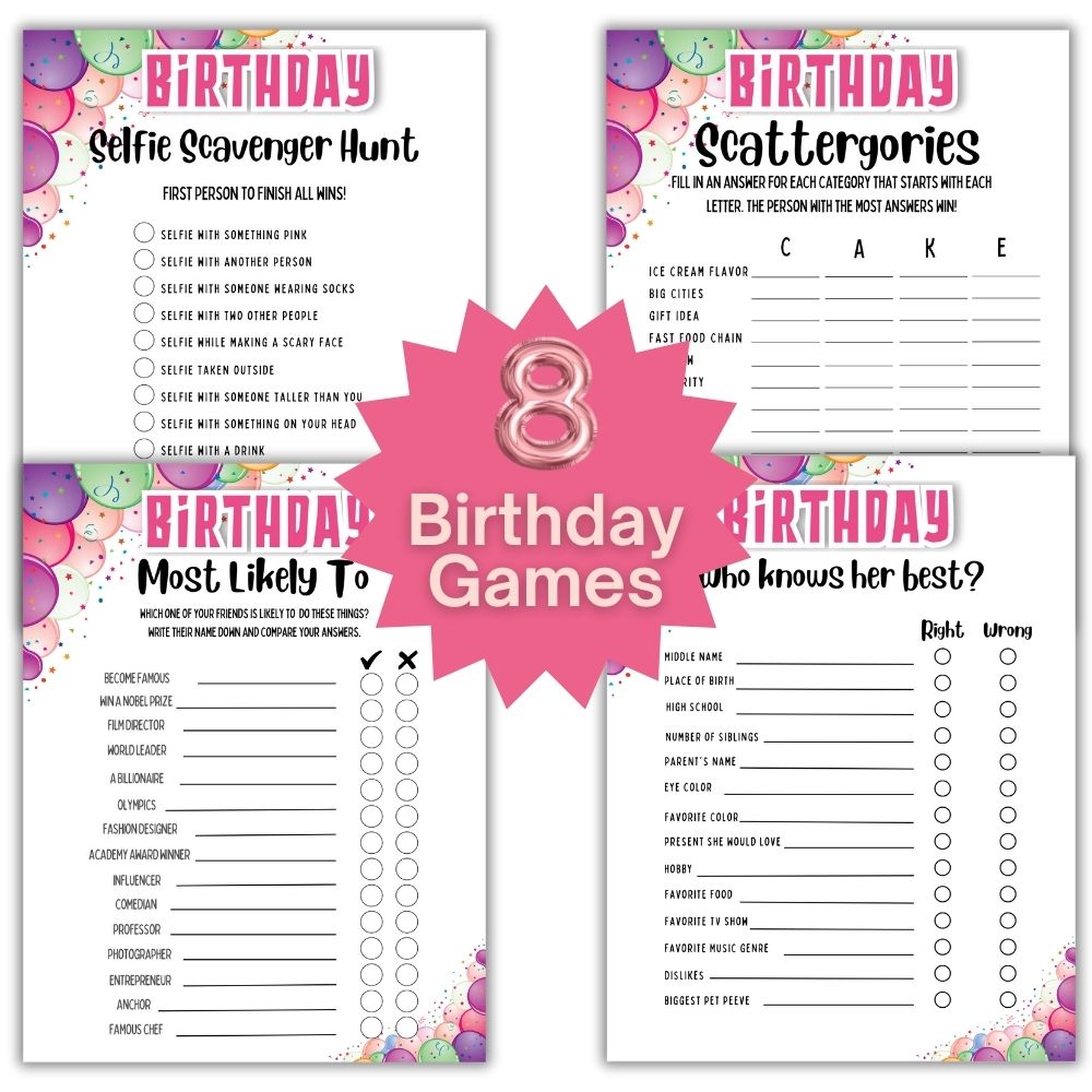 PLR Birthday Games for Adults