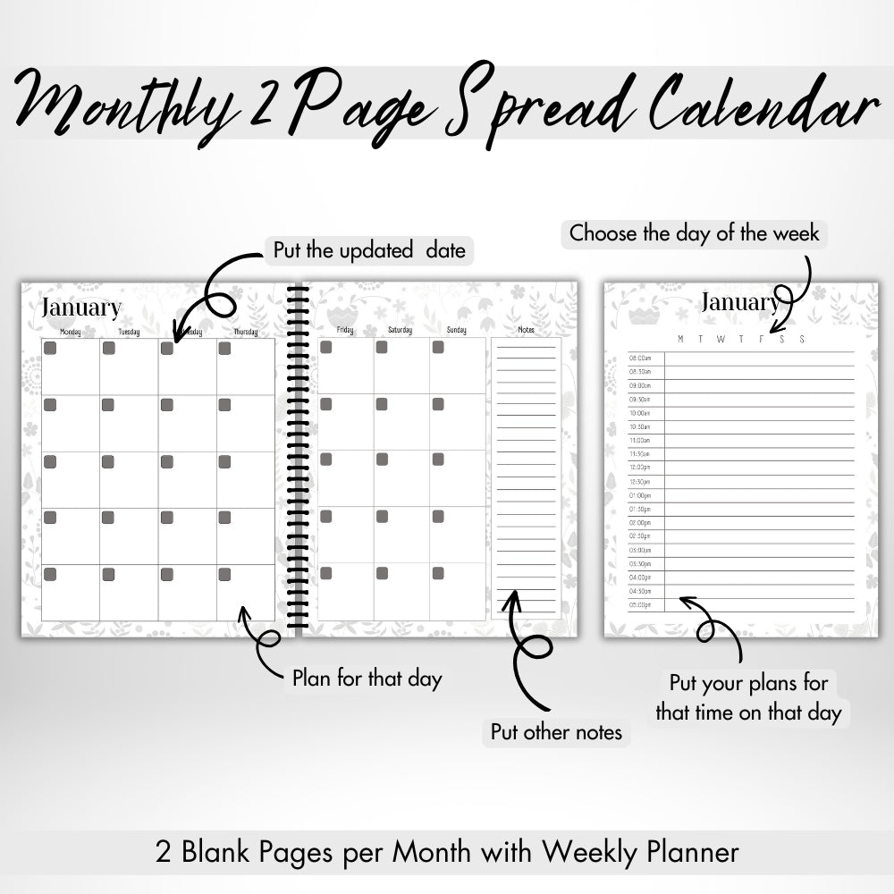 PLR Black and White House Sitter Planner