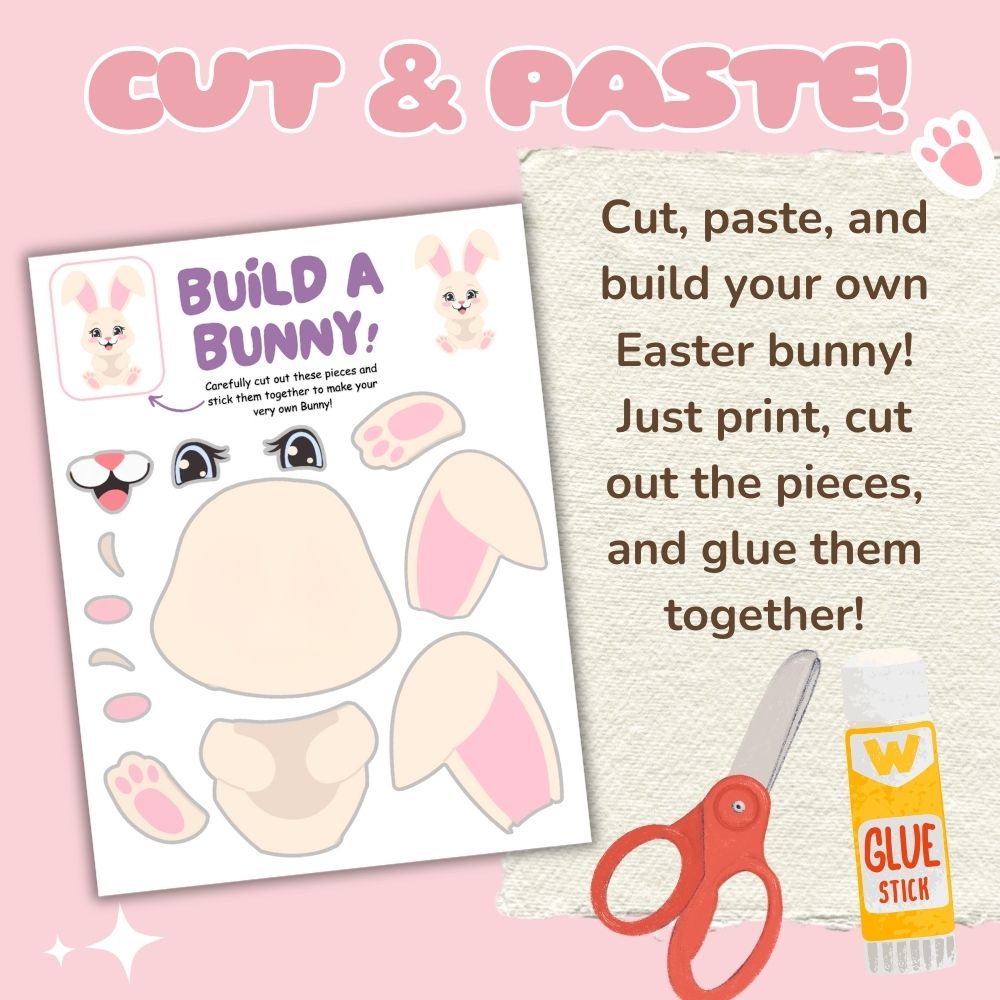 PLR Build a Bunny Printable Kid Craft plrprintablesstore