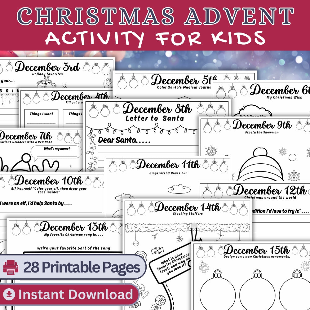 PLR Christmas Advent Activity for Kids