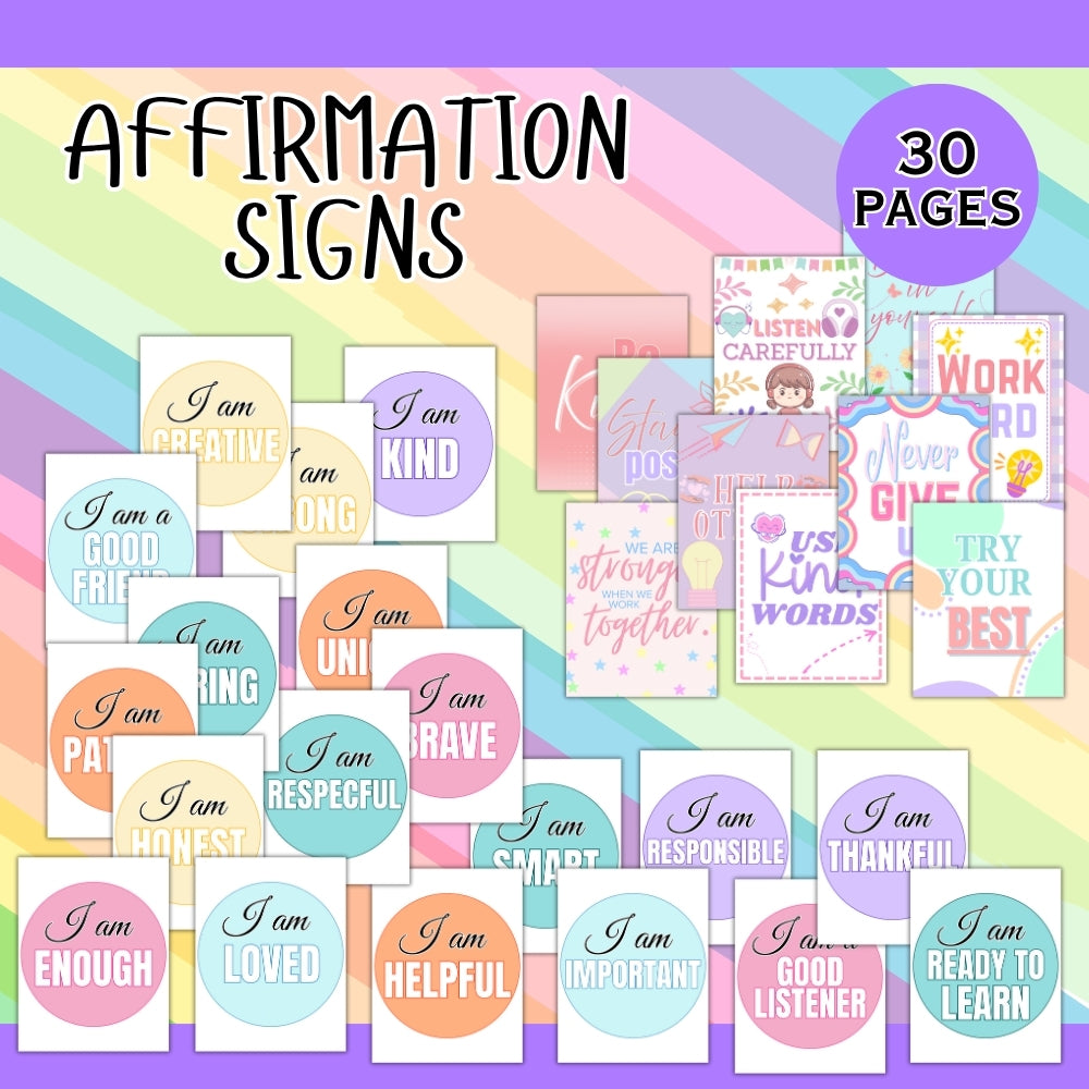 PLR Pastel Classroom Decor Bundle