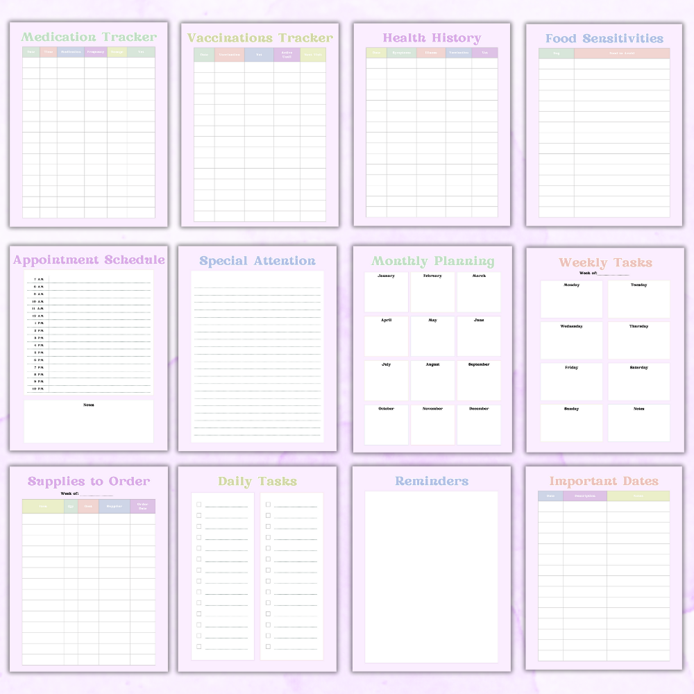 PLR Colorful Dog Walker Planner