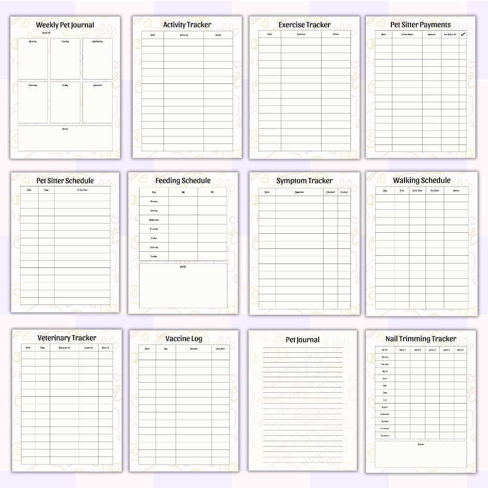 PLR Colorful Pet Planner