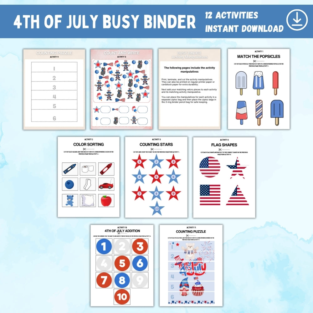 PLR 4th of July Busy Binder