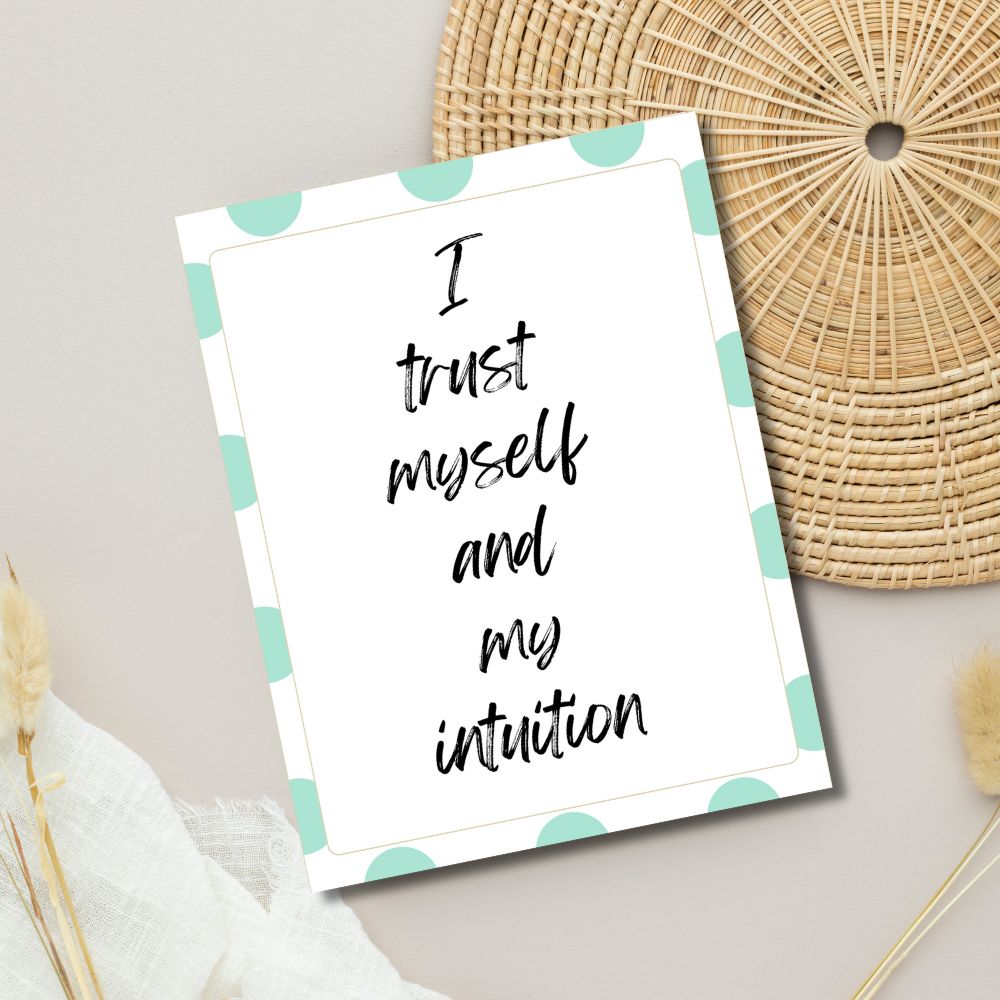 PLR Green Affirmation Card Bundle