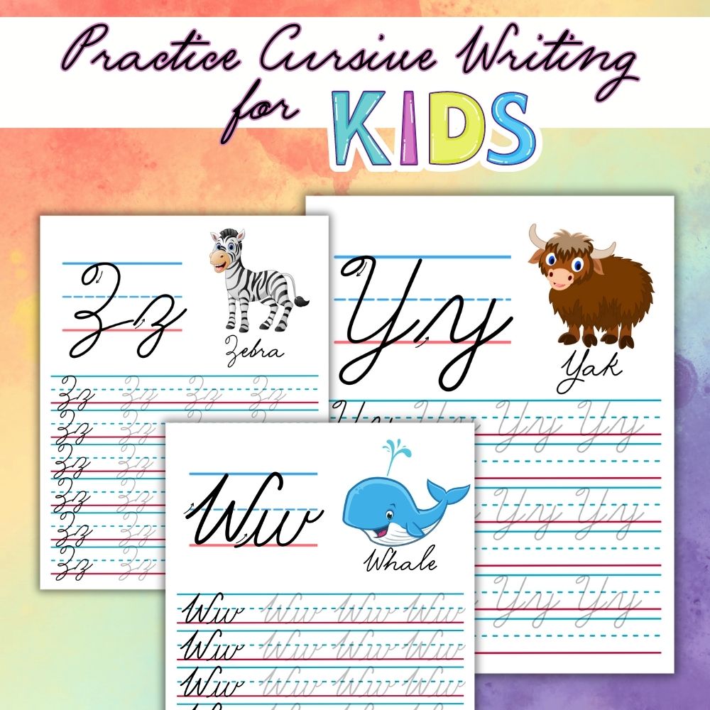 PLR Practice Cursive Writing for Kids