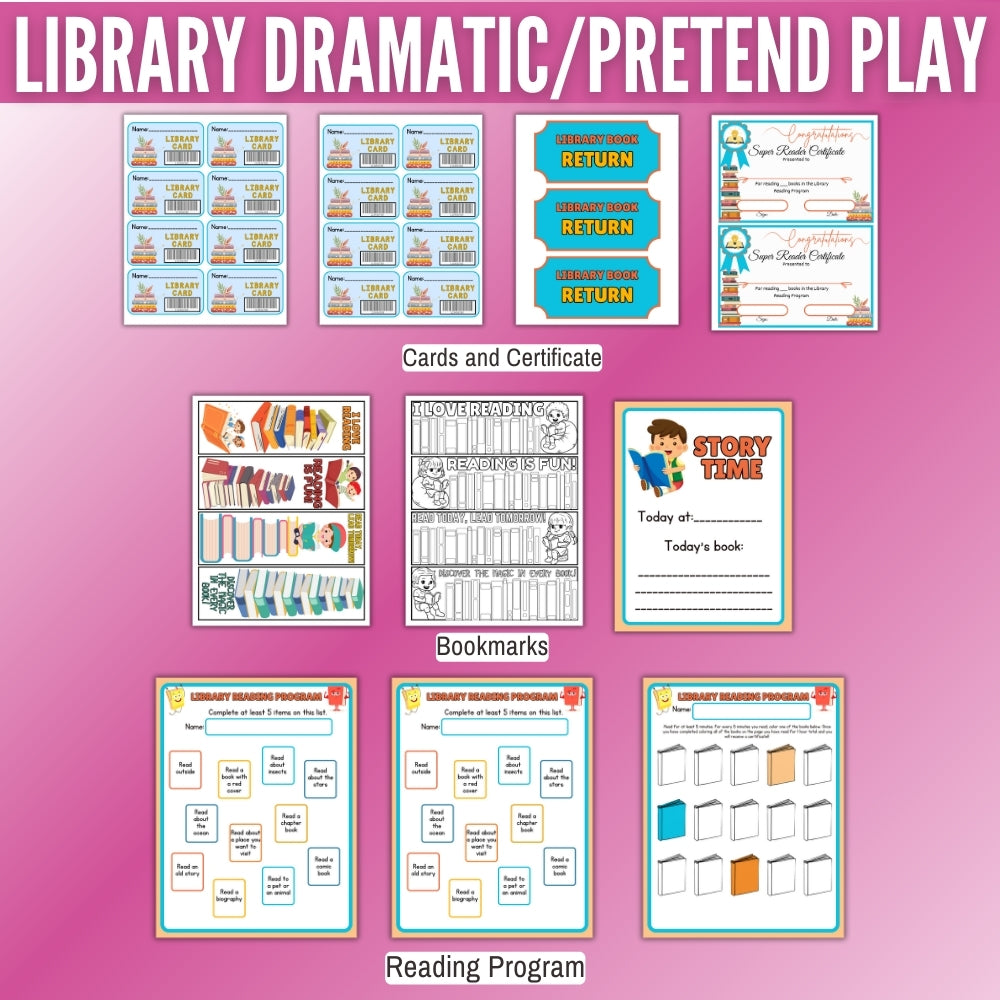 PLR Library Pretend Play Printables Set