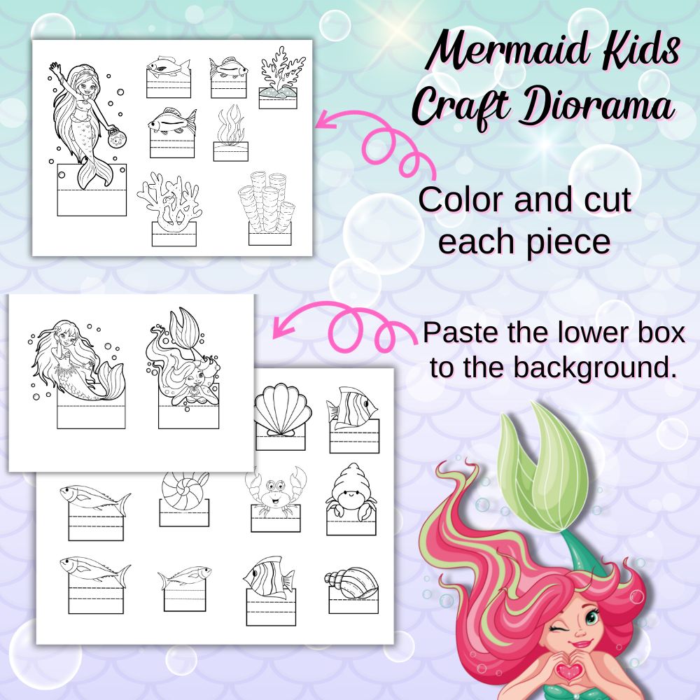 PLR Mermaid Kids Craft Diorama