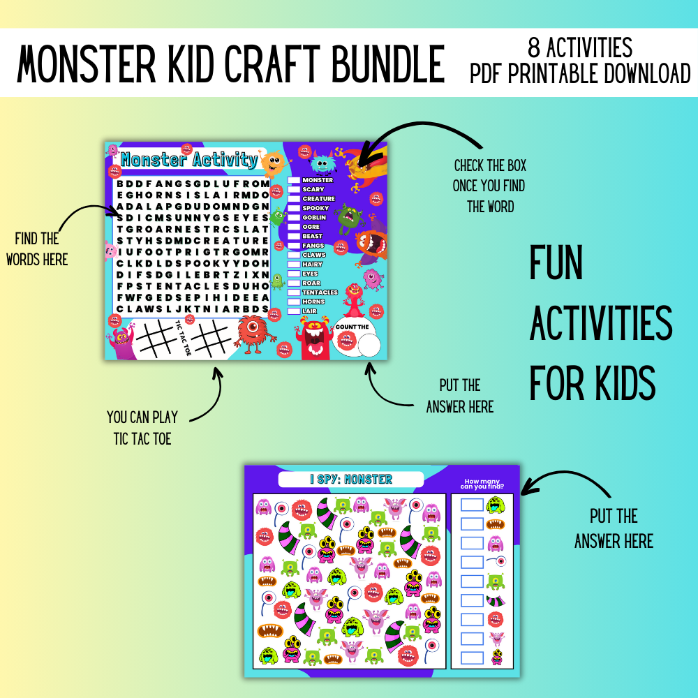 PLR Monsters Kid Craft Bundle