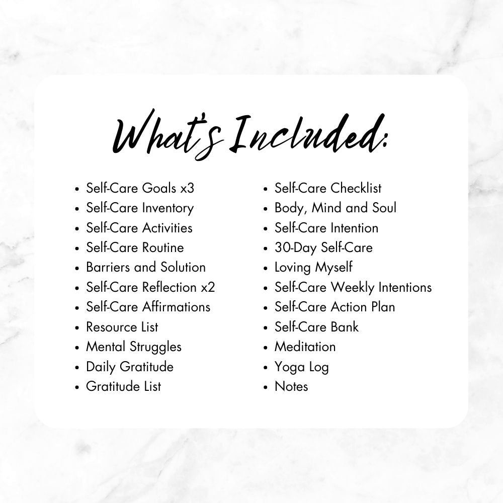 PLR Black and White Self-Care Worksheet Set