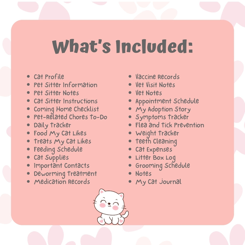 PLR Pink Cat Care Planner