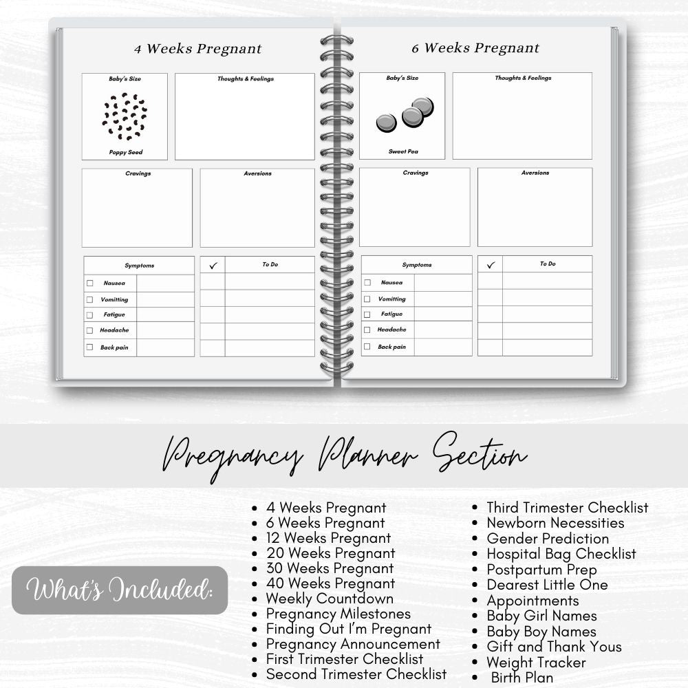 PLR Black and White Mom to Be + Busy Mom Planner