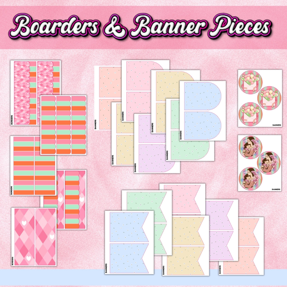 PLR Printable Mother's Day Themed Bulletin Board Kit