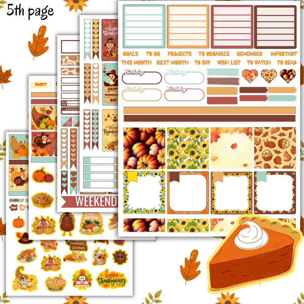 PLR Thanksgiving Planner Stickers