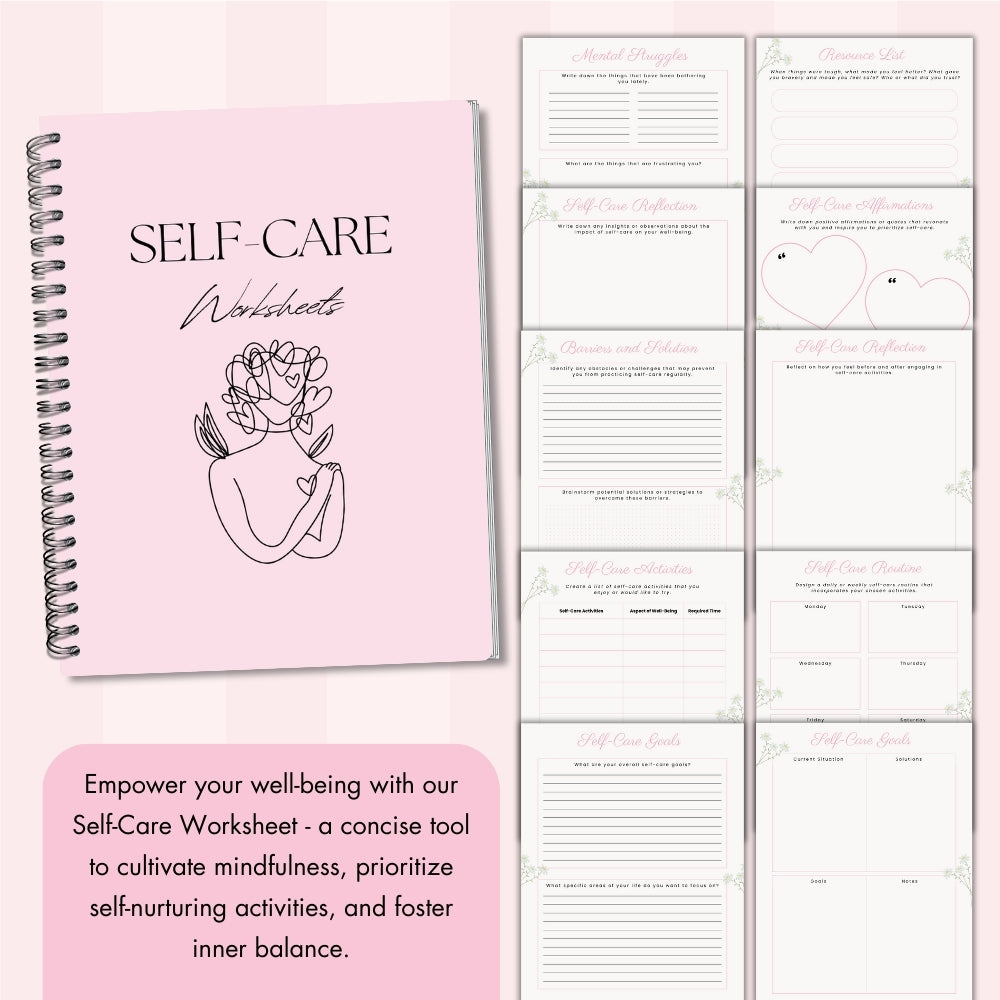 PLR Self-Care Worksheet Set