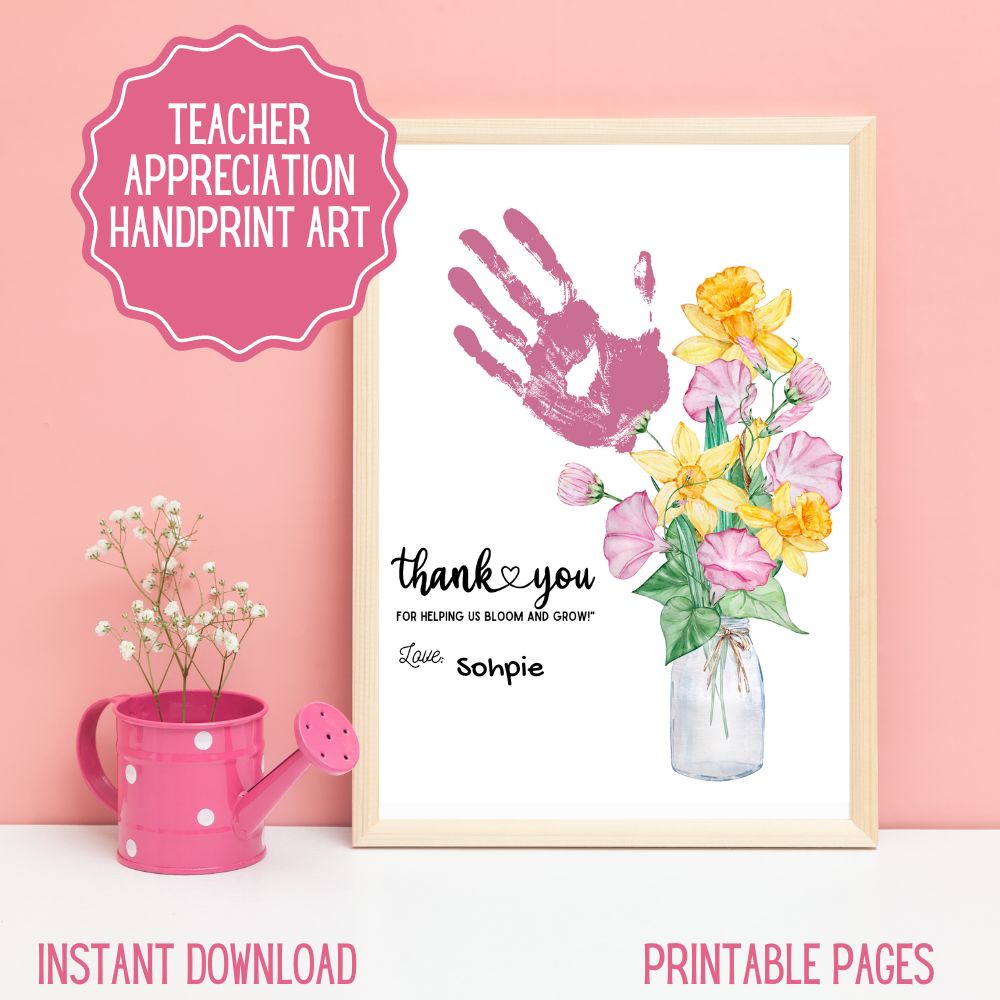 PLR Teacher Appreciation Handprint Art