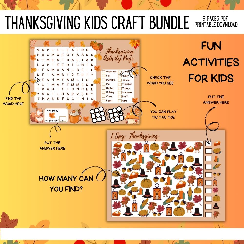 PLR Thanksgiving Kid Craft Bundle