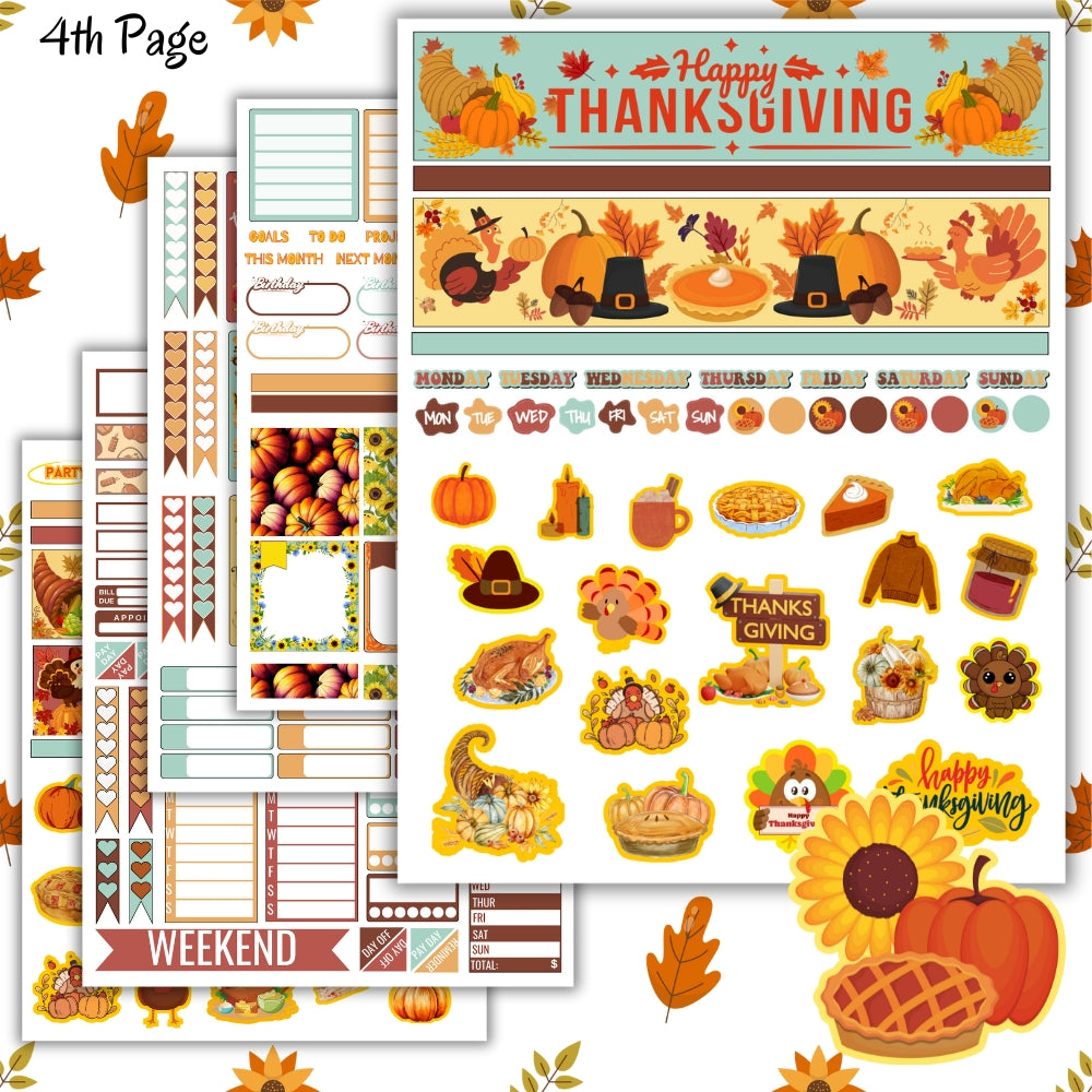 PLR Thanksgiving Planner Stickers