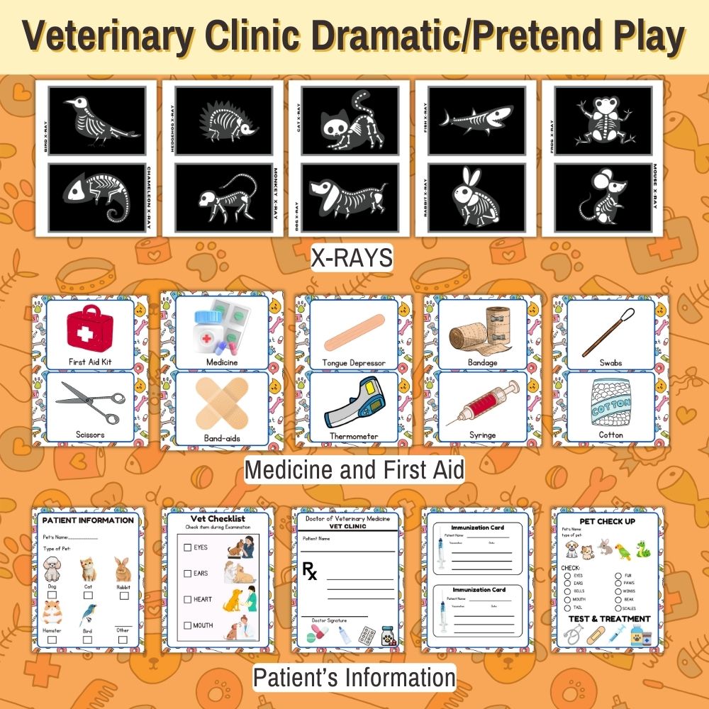 PLR Veterinary Clinic Pretend Play Printables Set