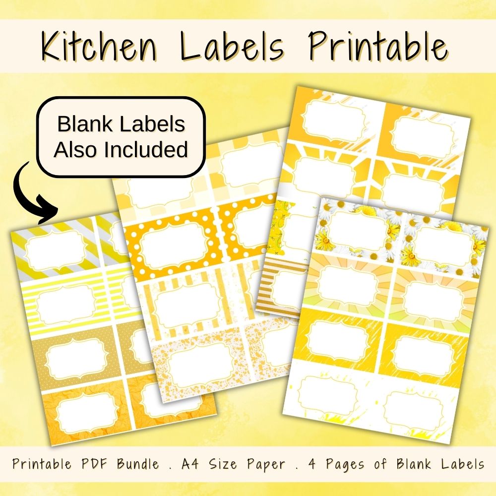 PLR Yellow Kitchen Labels