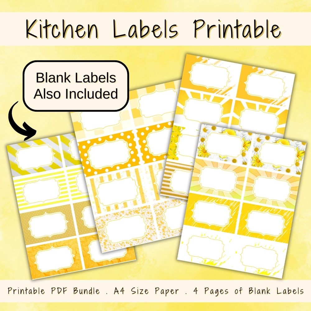 PLR Yellow Kitchen Labels – plr-printables-store