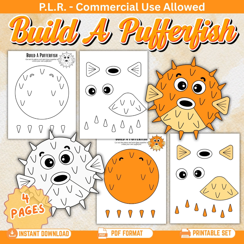 PLR Printable Build a Pufferfish
