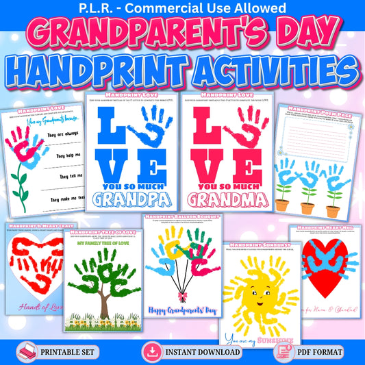 PLR Printable Grandparents Day Handprint Activities