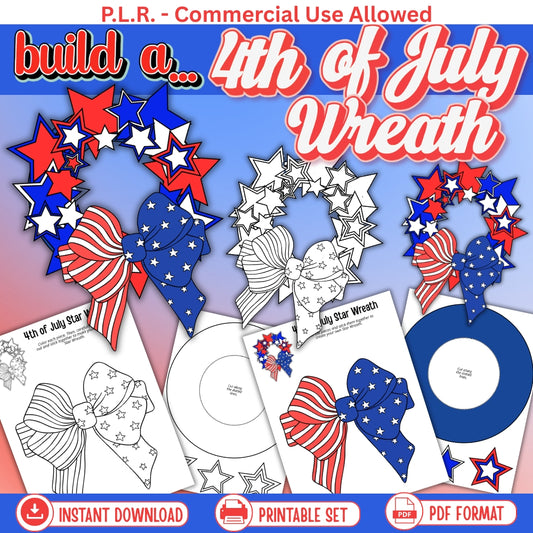 PLR Printable Build a 4th of July Wreath