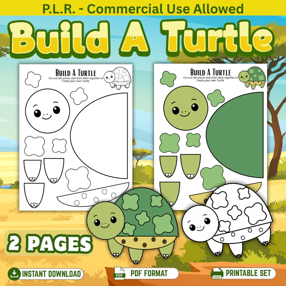 PLR Printable Build a Turtle