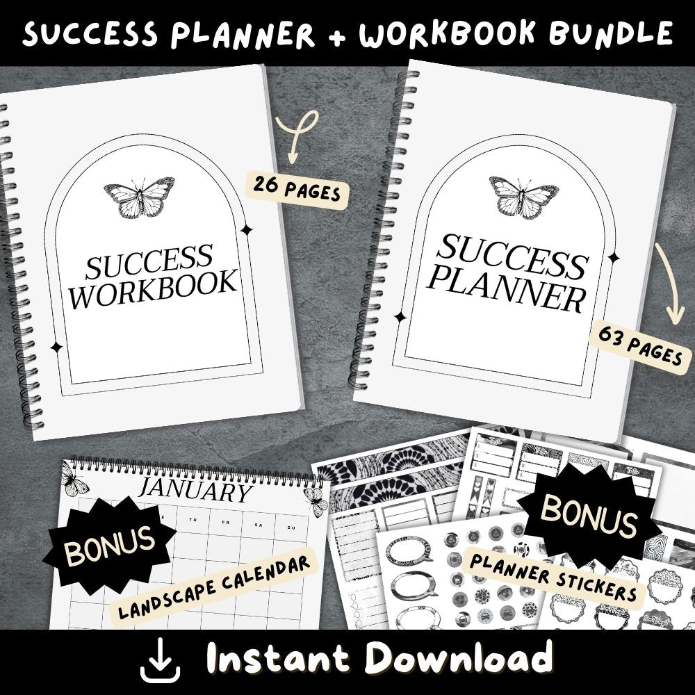 New Year New You PLR Printable Planners & Workbooks Bundle