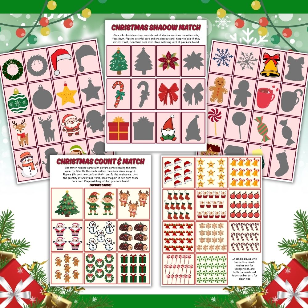 PLR Printable Christmas Memory Games