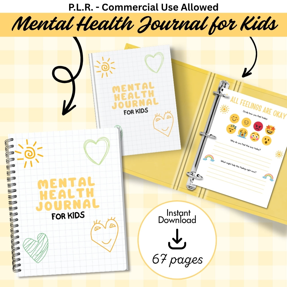 PLR Printable Mental Health Journal for Kids