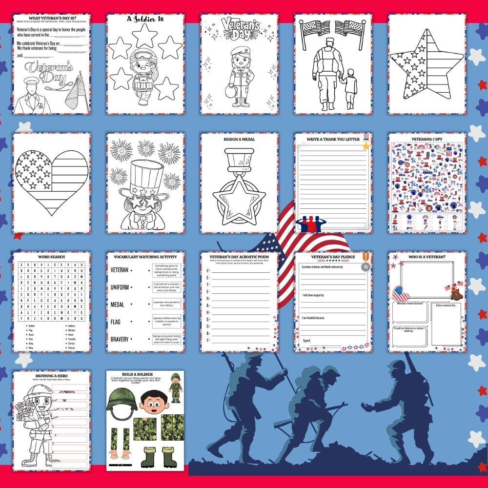 PLR Veteran's Day Build Your Own Soldier Plus Activities