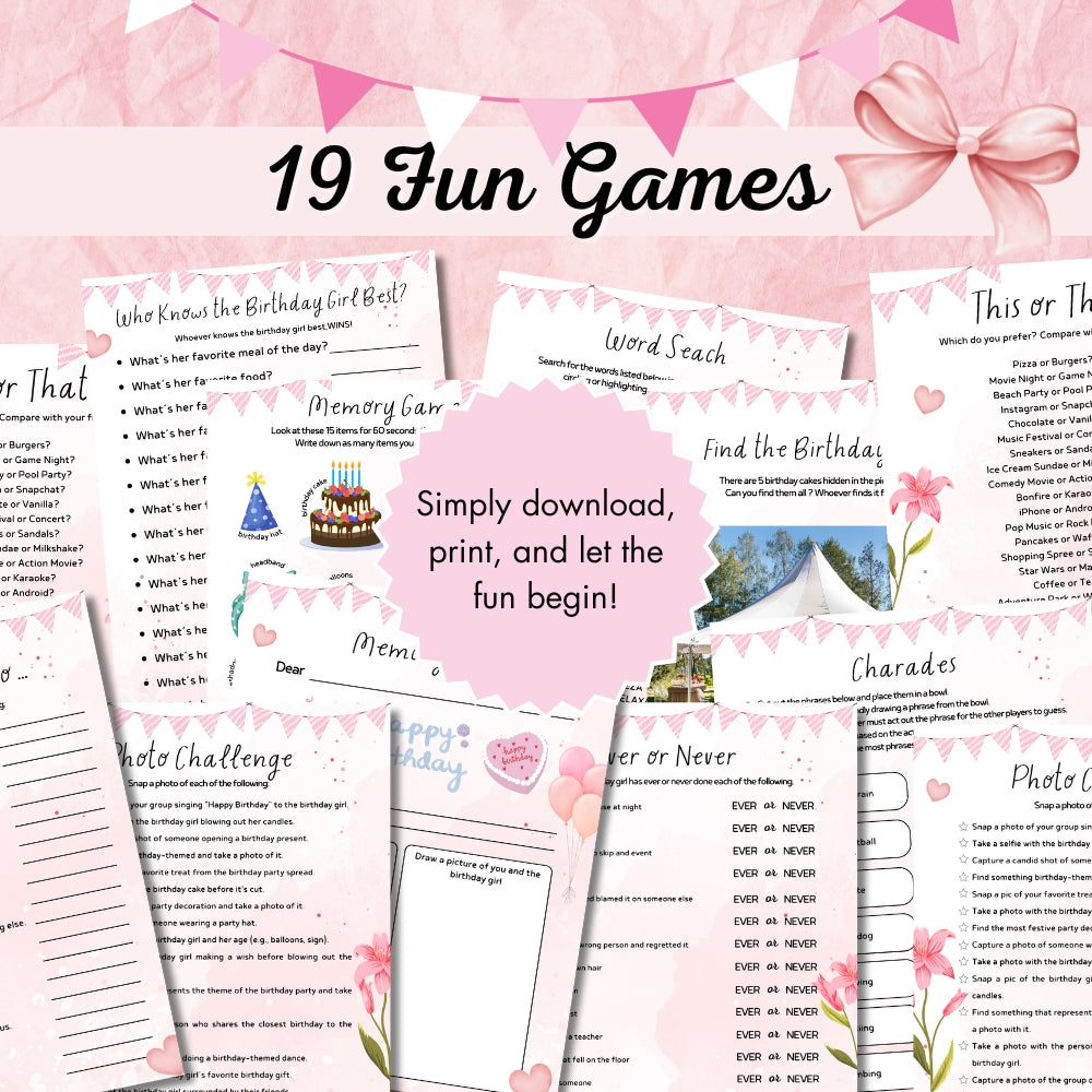 PLR Teen Birthday Party Game Bundle