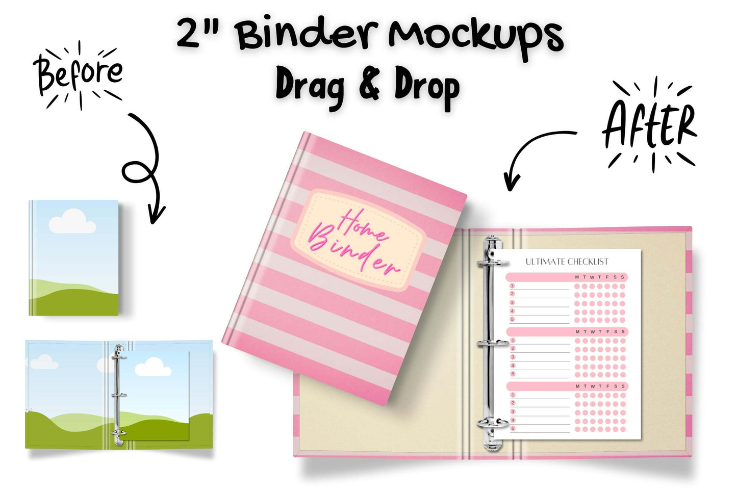 3 Ring Binder Canva Mockups