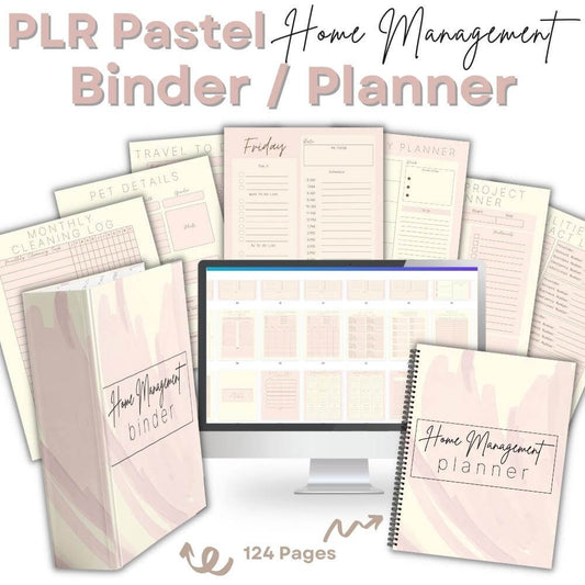 PLR Pastel Home Management Planner or Binder