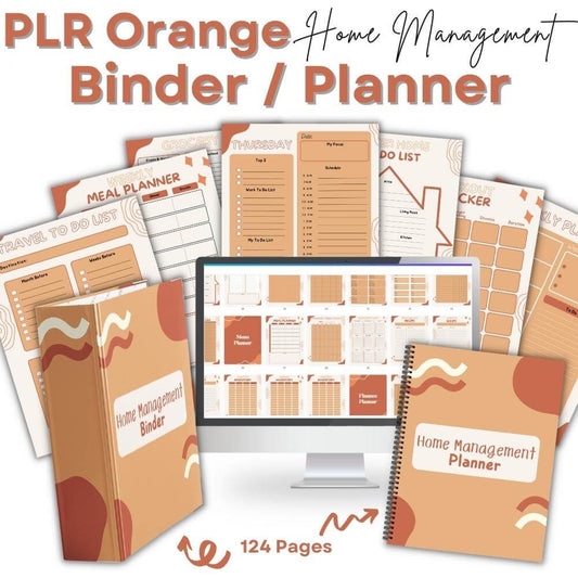 PLR Orange Home Management Planner or Binder