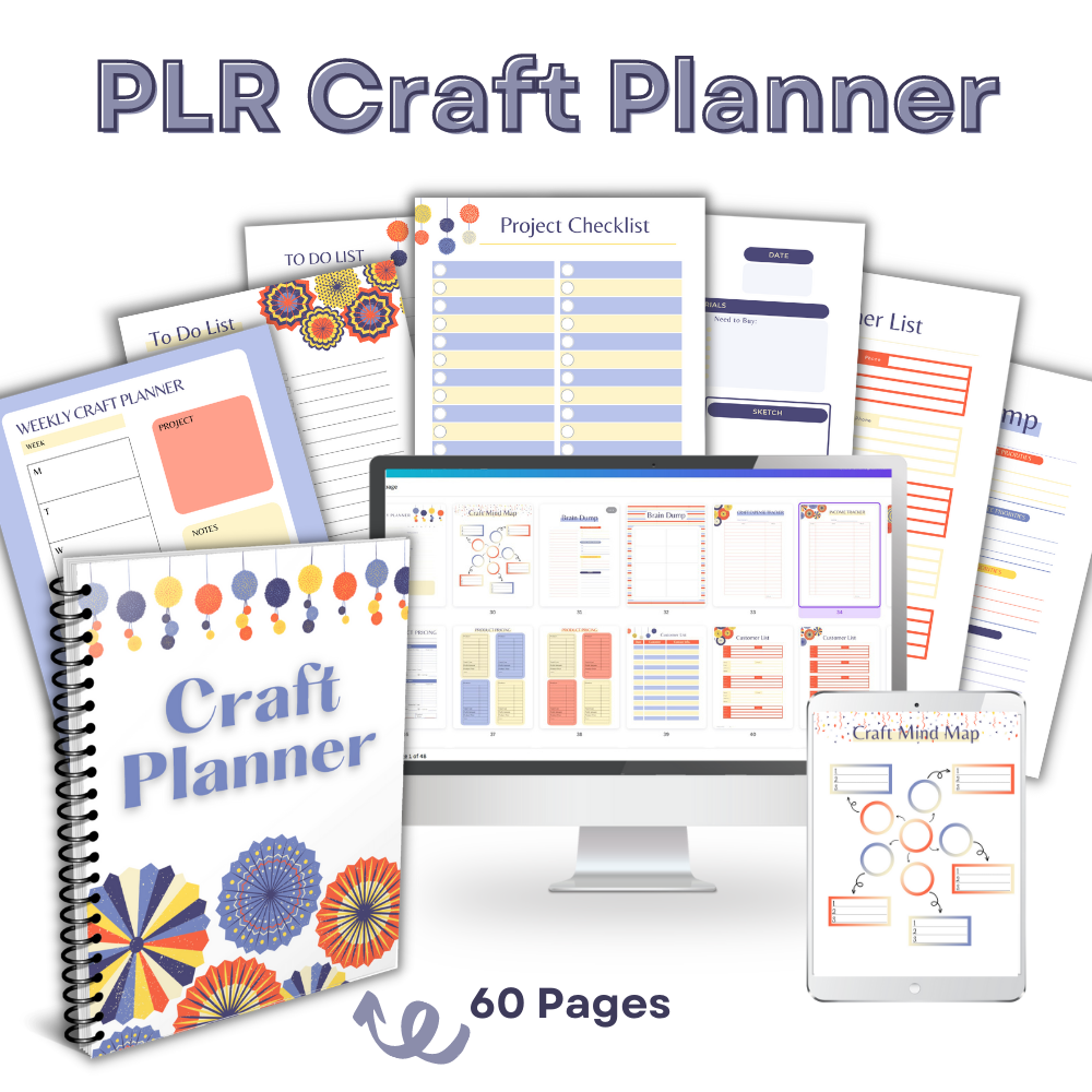 PLR Blue Craft Planner plrprintablesstore