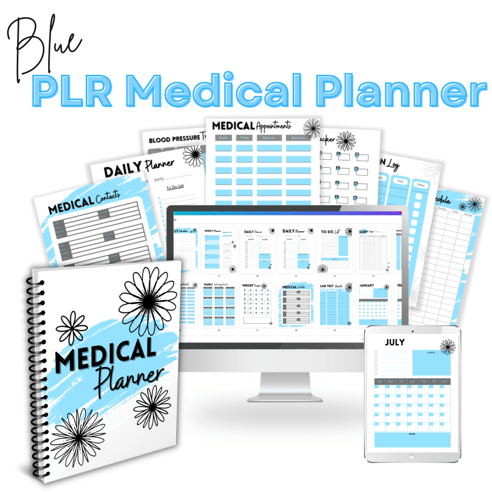 PLR Blue Flower Medical Planner