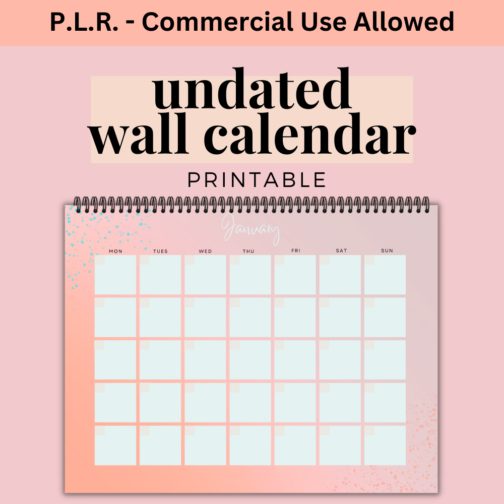 PLR Calendar - (Peach)