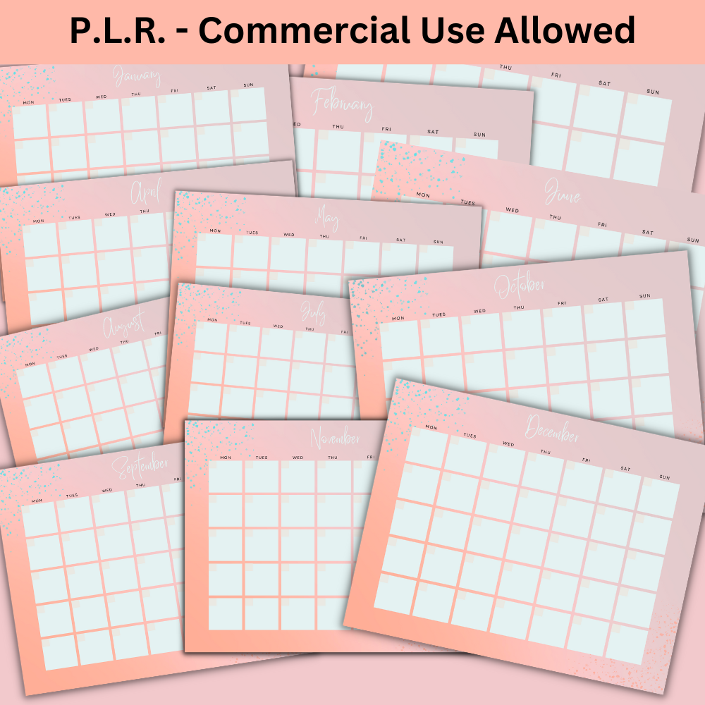 PLR Calendar - (Peach)