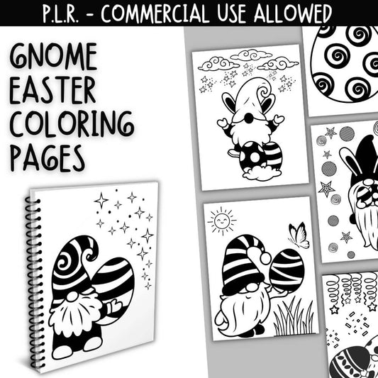 PLR Gnome Easter Coloring Pages