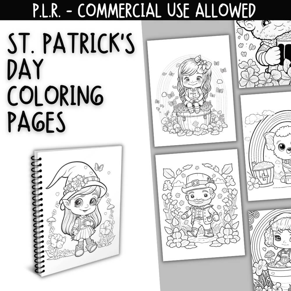 PLR St. Patrick's Day Coloring Pages plrprintablesstore