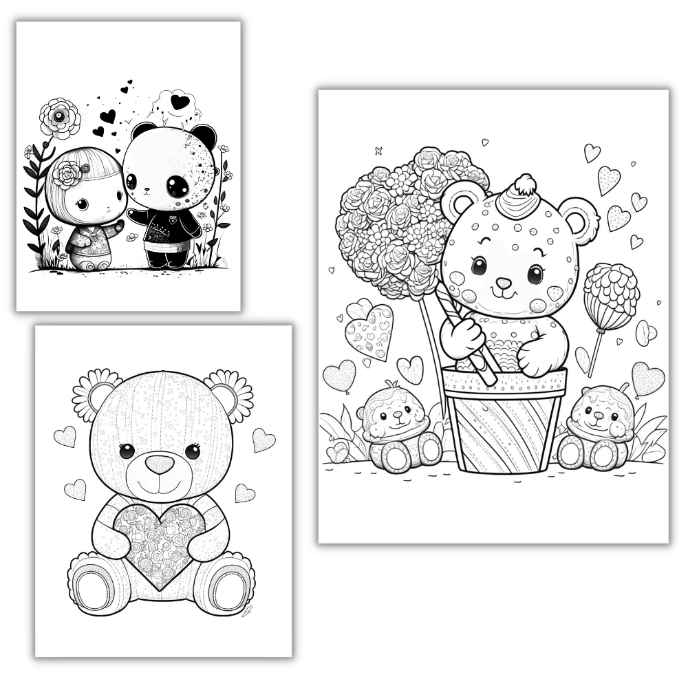 PLR Cute Valentine Coloring Pages plrprintablesstore