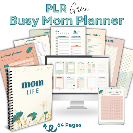 PLR Green Busy Mom Planner