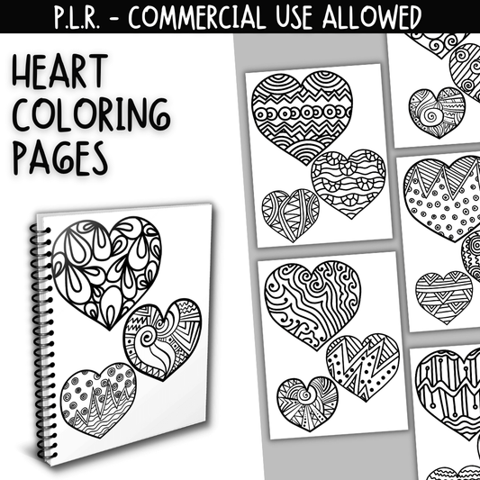 PLR Heart Coloring Pages