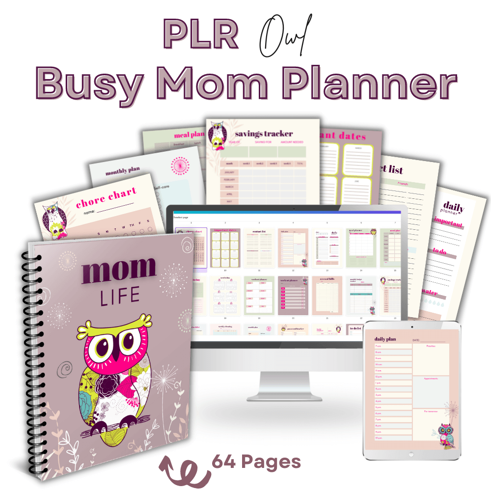 PLR Busy Mom Planner - Owl Design