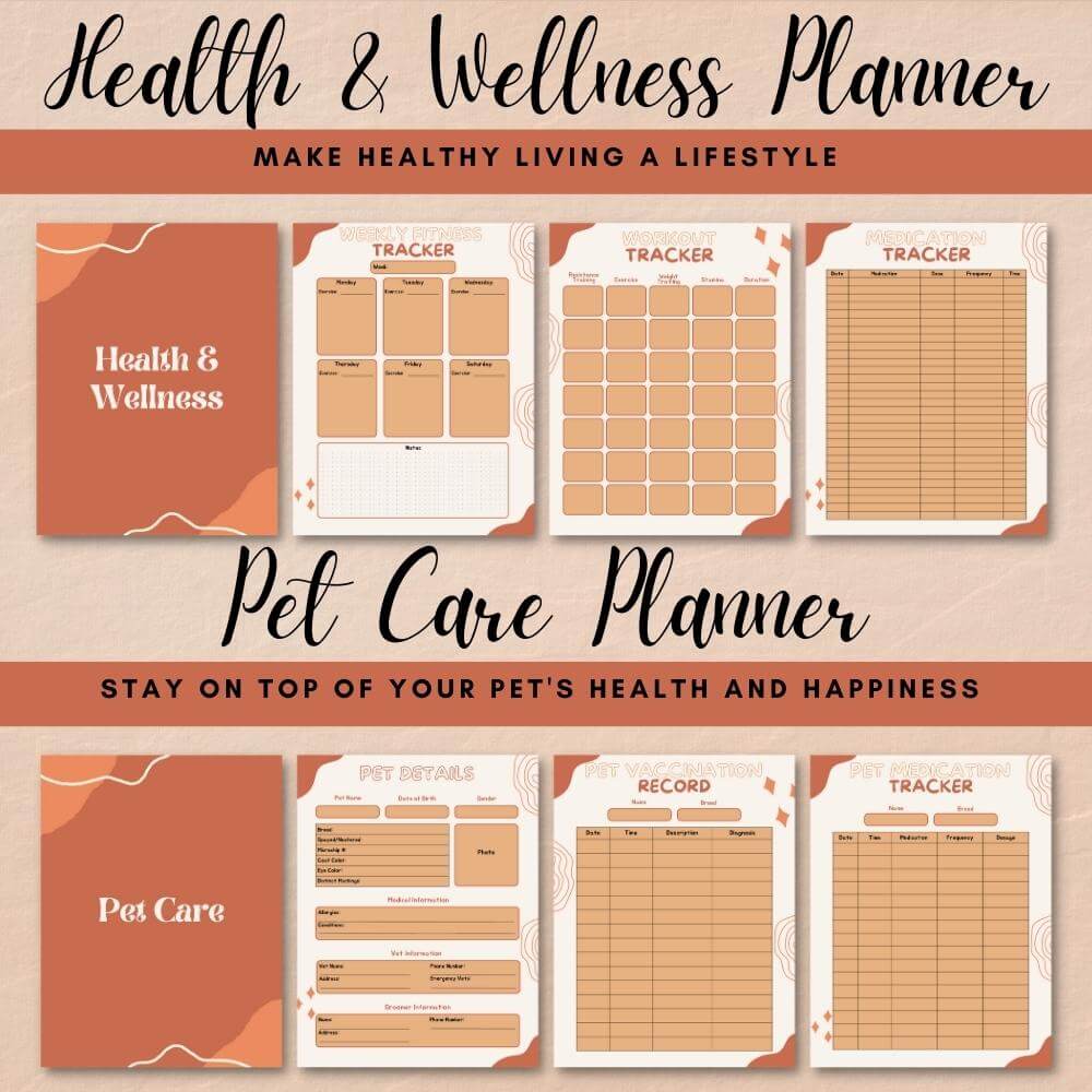 PLR Orange Home Management Planner or Binder