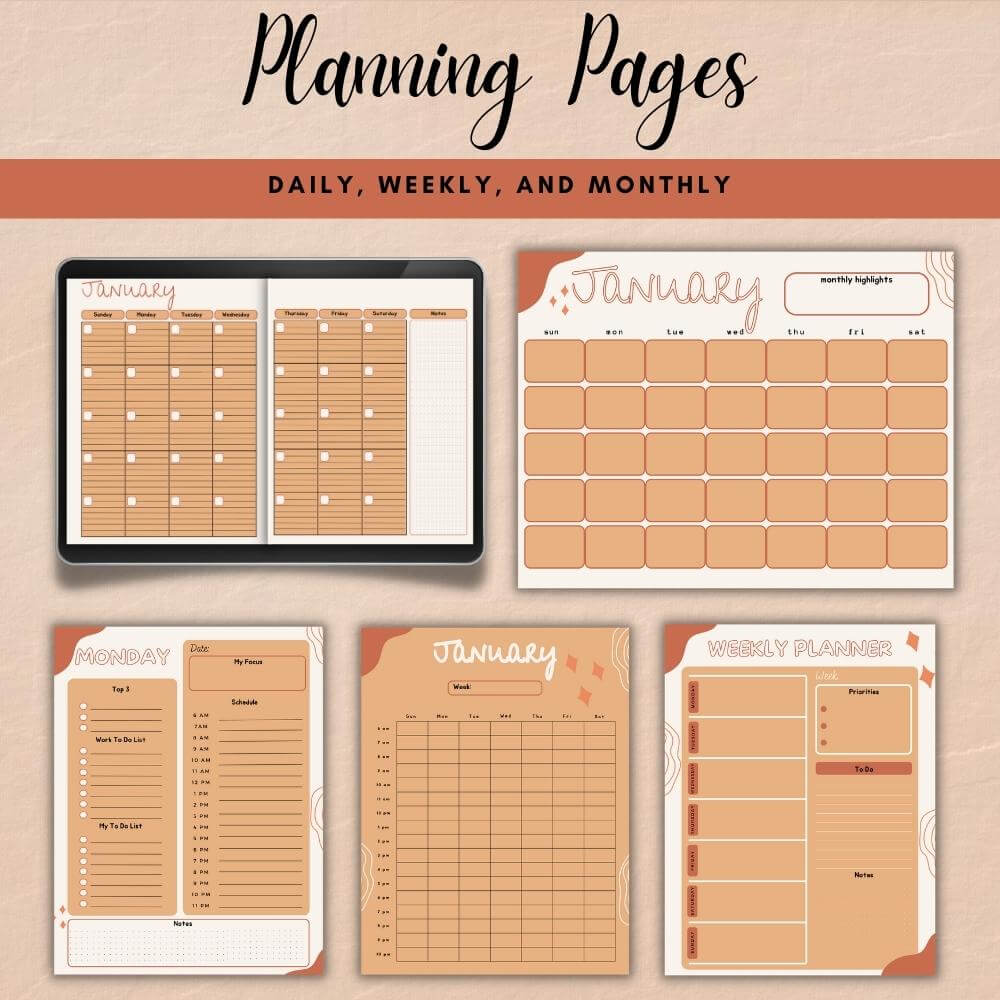 PLR Orange Home Management Planner or Binder