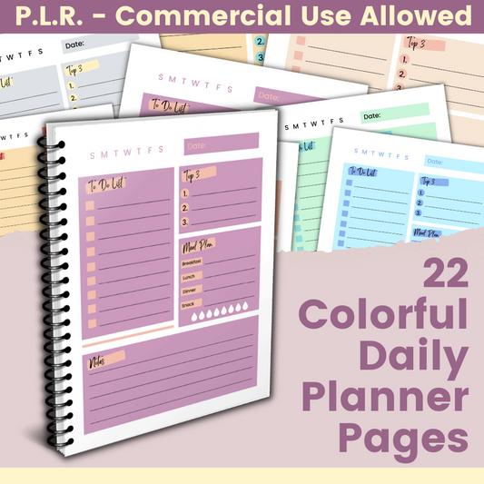 22 PLR Daily Planner Pages